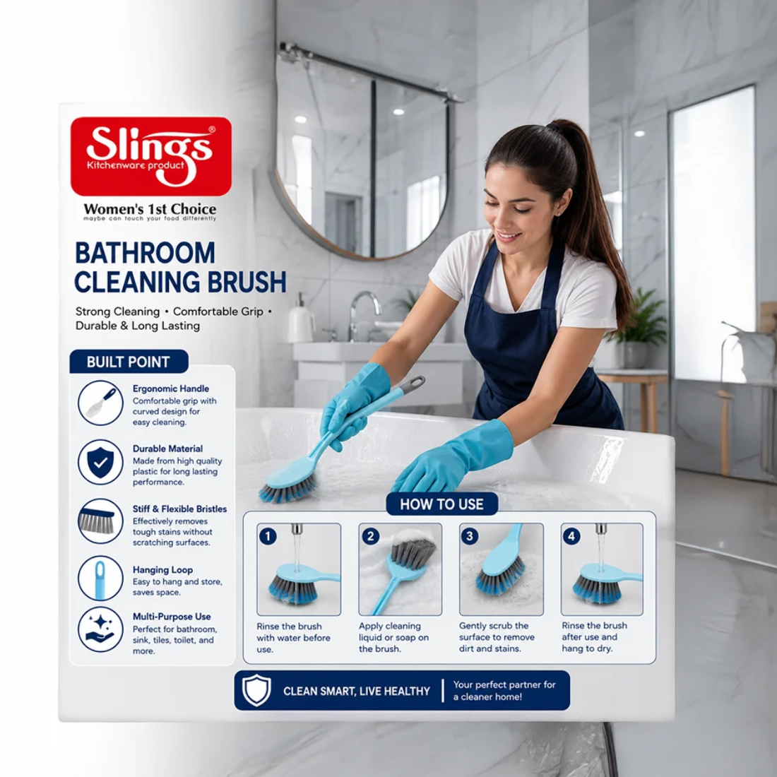 Slings Premium Helina Sink Cleaning Brush