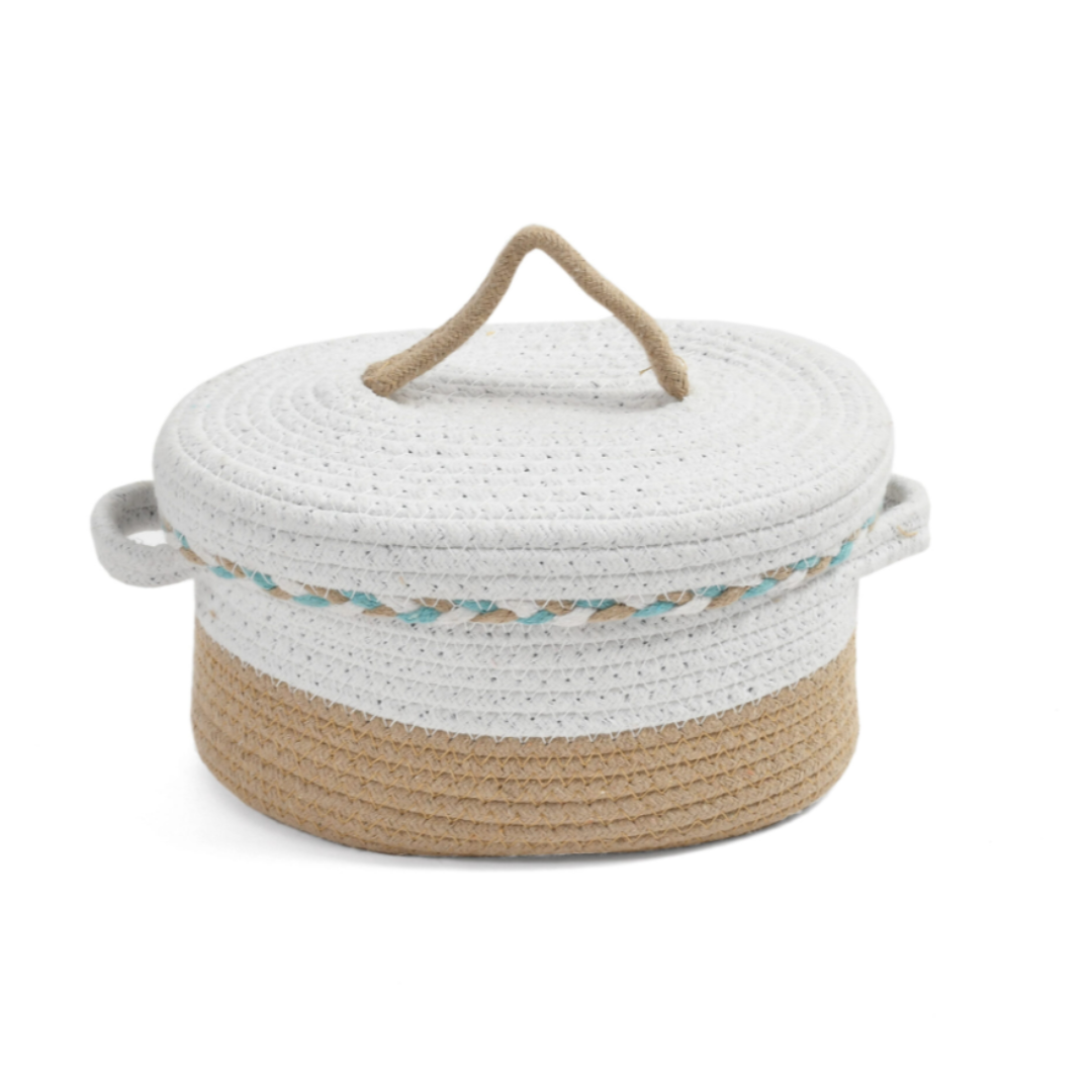 Raise Braided Basket Brown & White