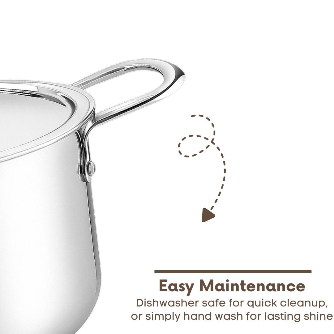 Home Lane Cook & Serve Pot With Lid (Stainless Steel)