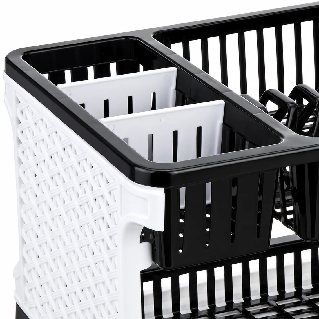 Slings Lenovo 2 Tier Plastic Dish Drying Rack with Cutlery Holder & Drain Tray