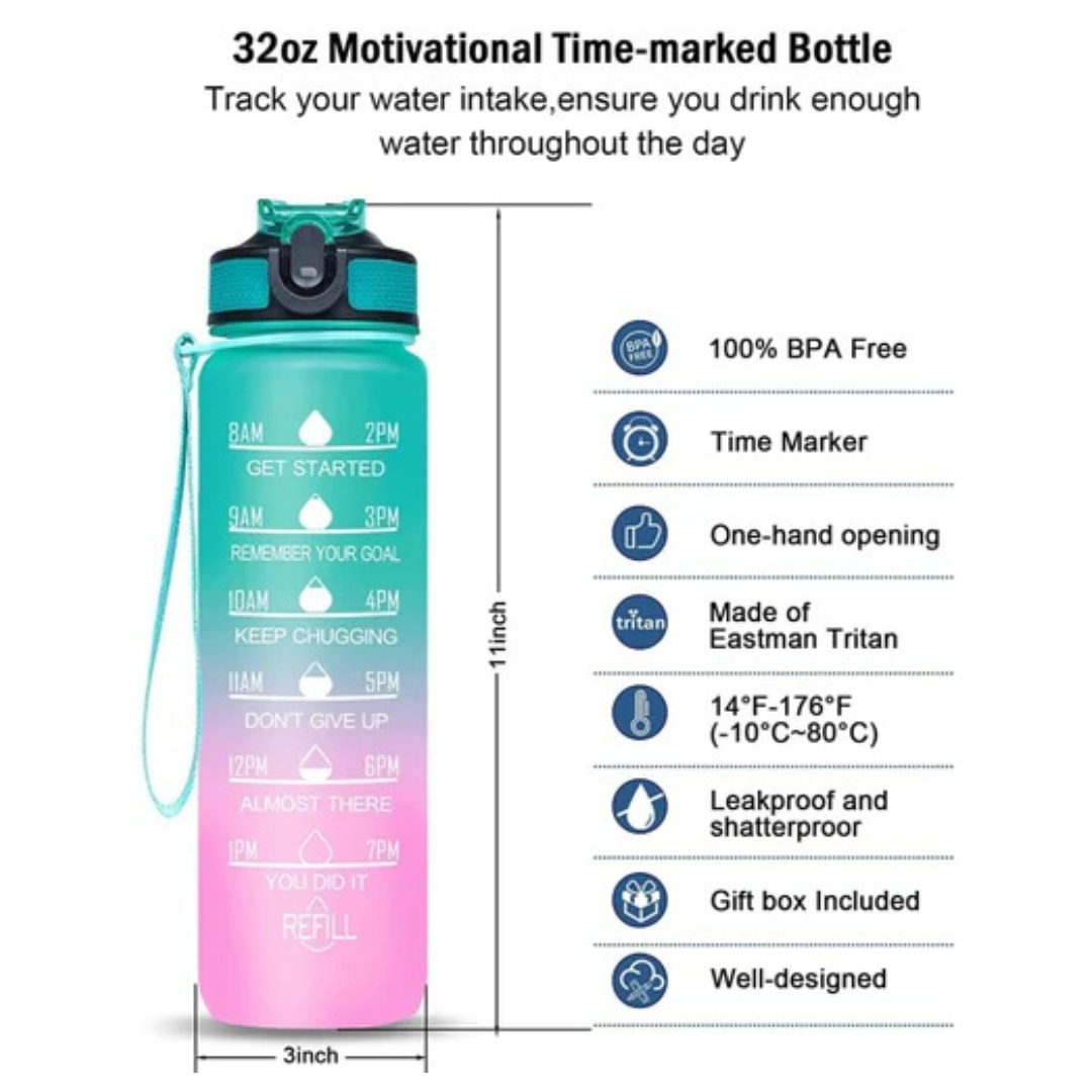Silicone Time Marker Water Bottle