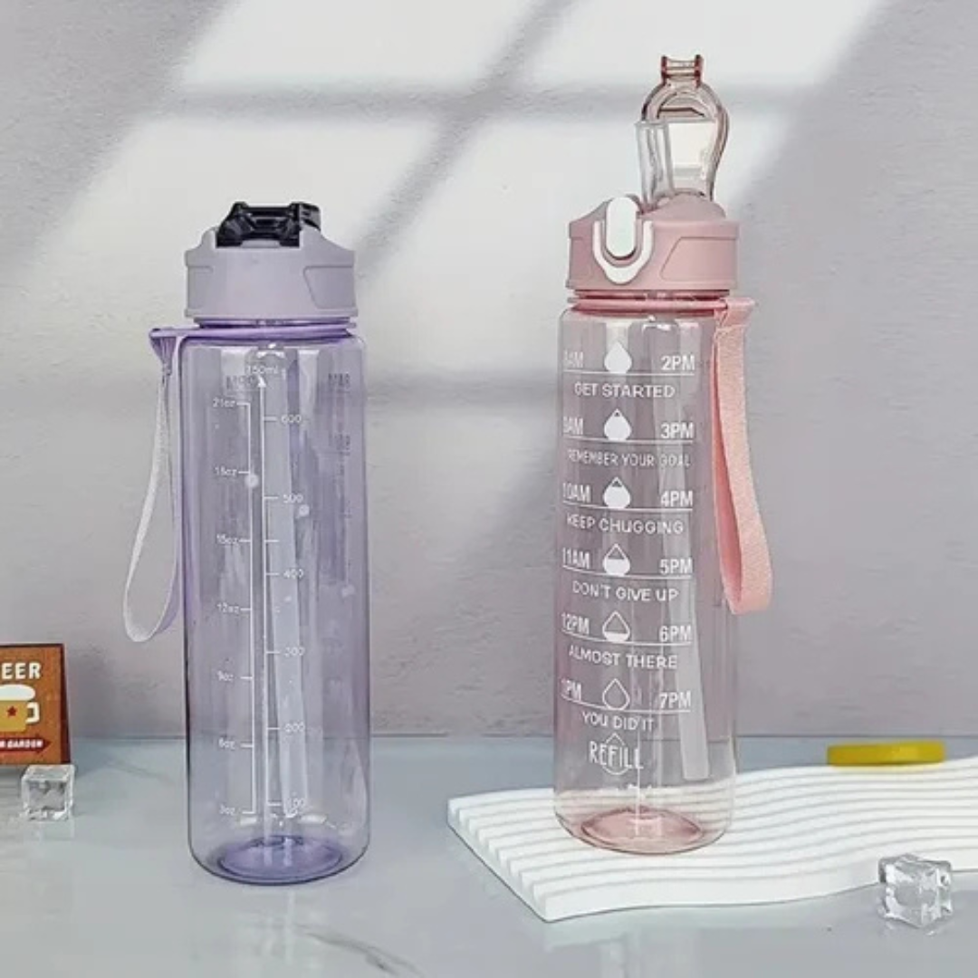 Transparent Motivational Water Bottle