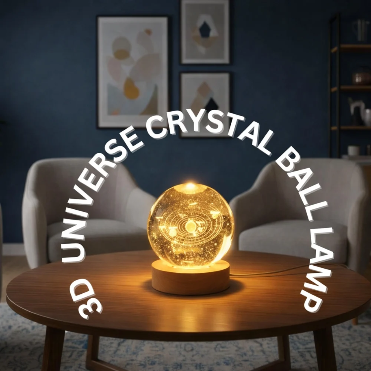TINUMS 3D Universe Crystal Ball 3 W Decorative Lamp