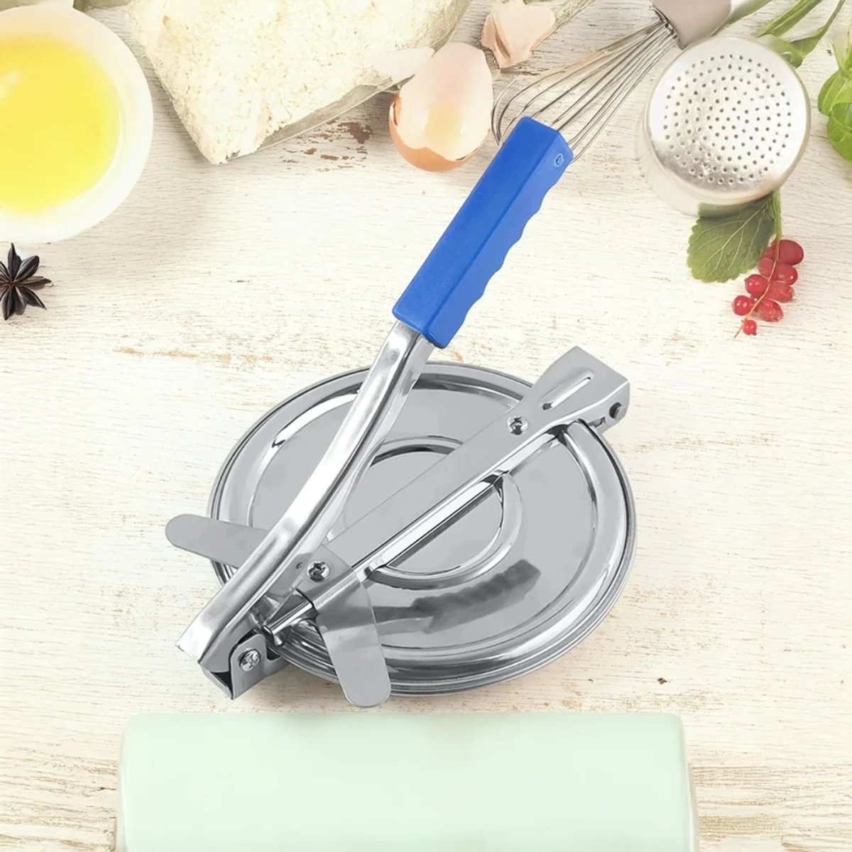 Tinums Poori / Roti Maker Press Machine (Stainless Steel)