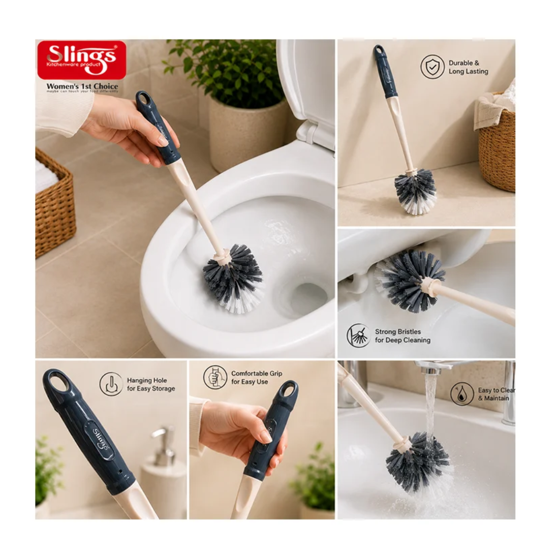Slings Zupra Toilet Brush for Bathroom Cleaning