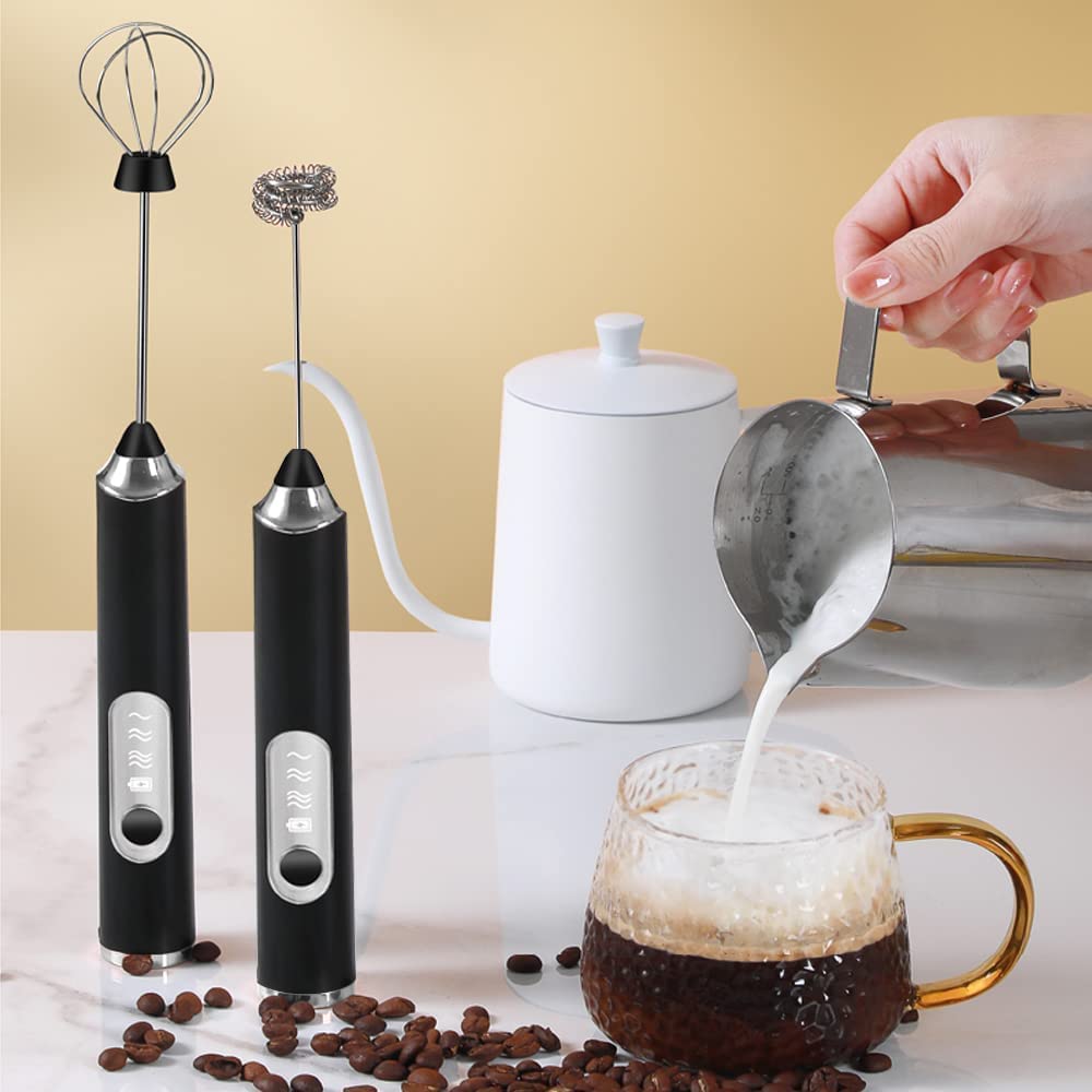 Rechargeable Coffee Beater Handheld Milk Frother | Stainless Steel Whisk
