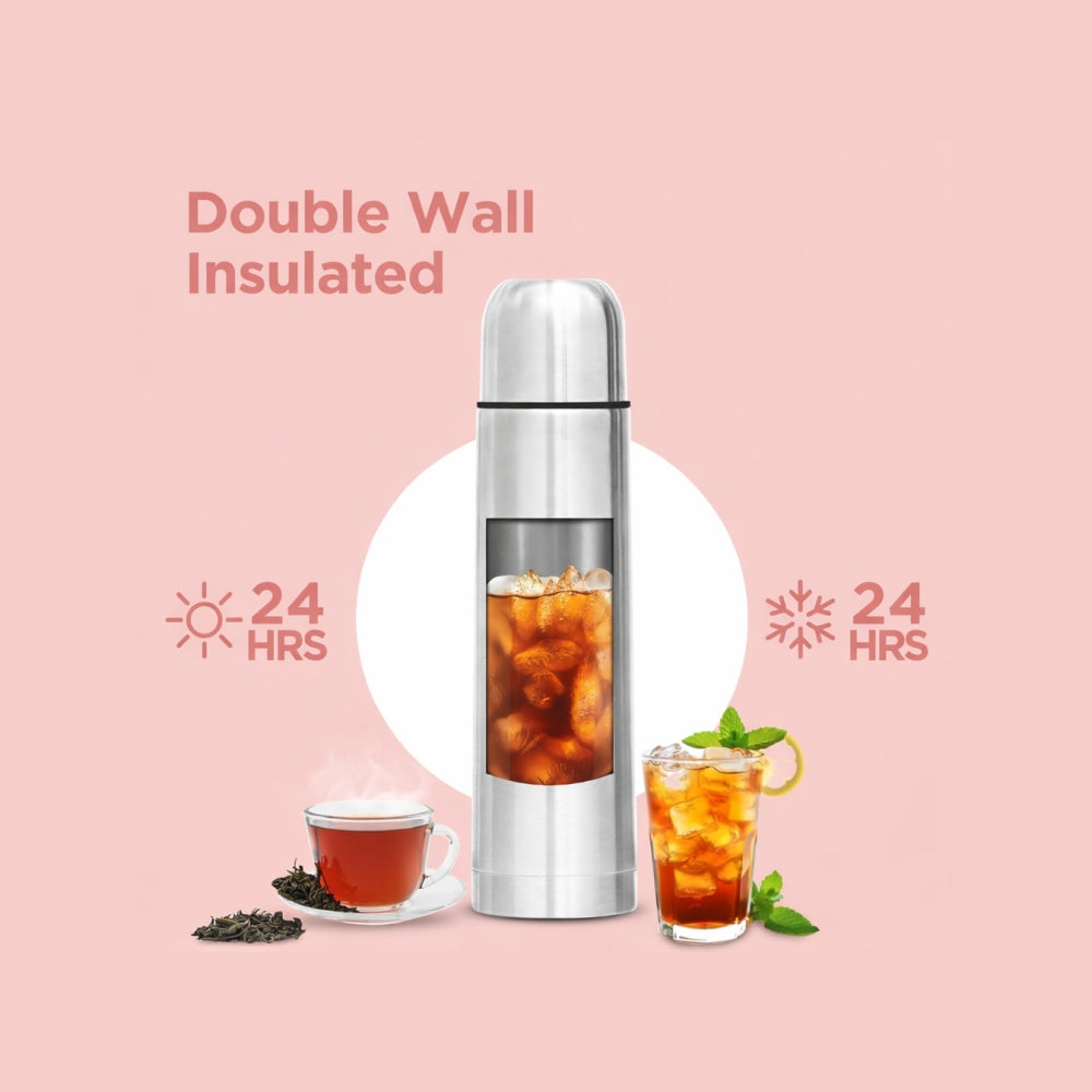 Home Lane Thermo Steel Wall Bottle (Silver)