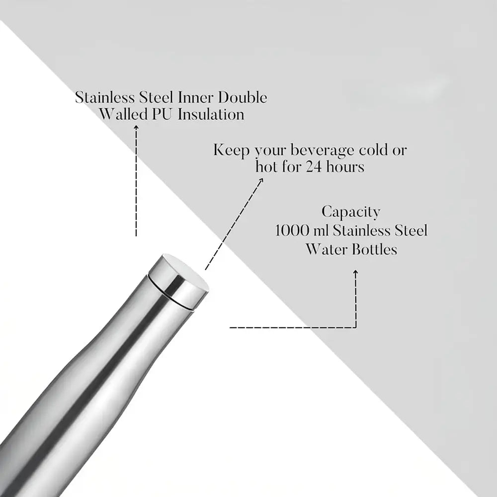 HOME LANE Stainless Steel Curve Water Bottle