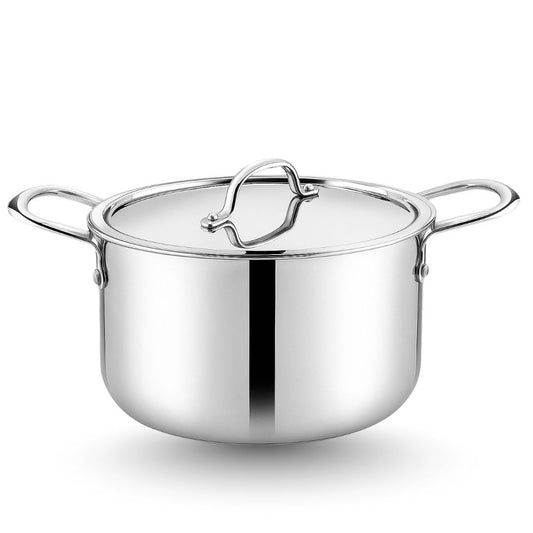 Home Lane Cook & Serve Pot With Lid (Stainless Steel)