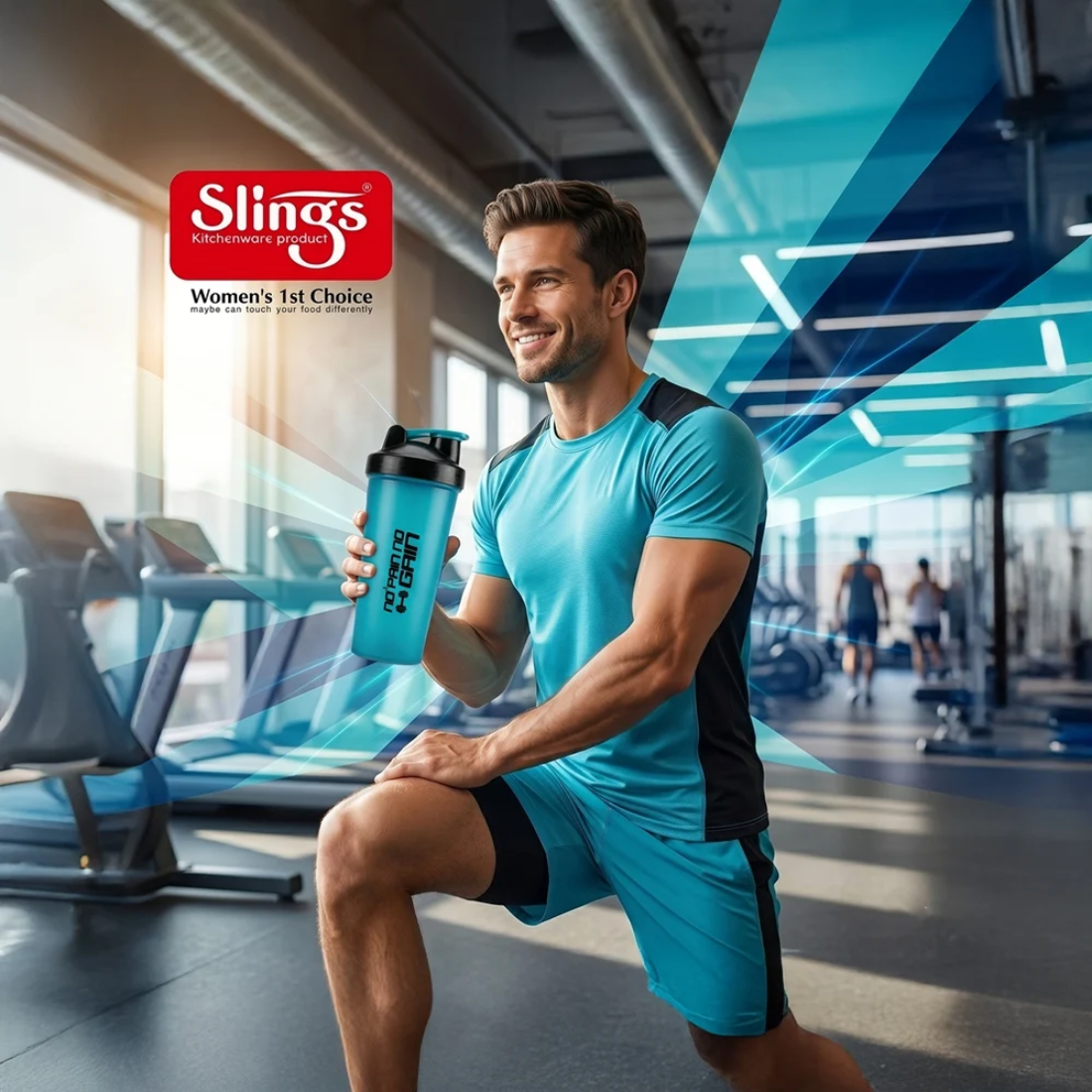 Slings Gym Shaker (Aqua Blue)