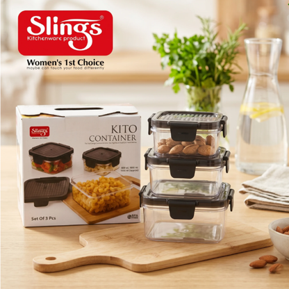 Slings Kito Airtight Kitchen Container (Set of 3)