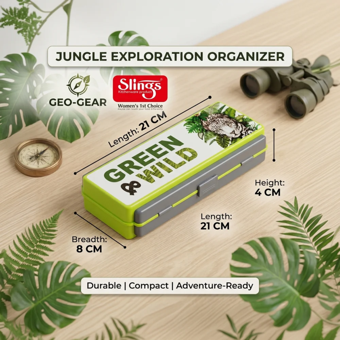 Slings Green & Wild Pencil Box
