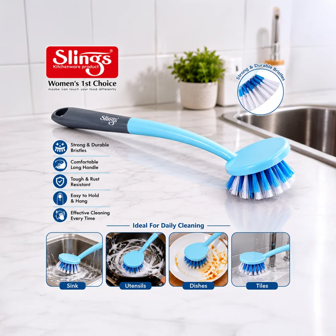 Slings Premium Helina Sink Cleaning Brush