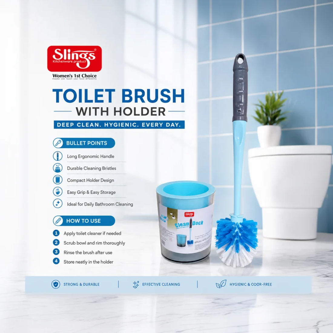 Slings Clean Dock Long Handle Toilet Brush