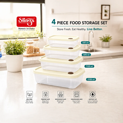 Slings Storage Time Food Container (Set of 4)
