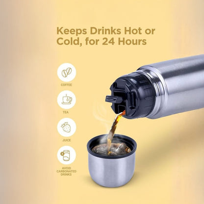 Home Lane Thermo Steel Wall Bottle (Silver)