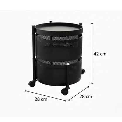 TINUMS Metal 2 Tier Rotating Kitchen Rack (Black)
