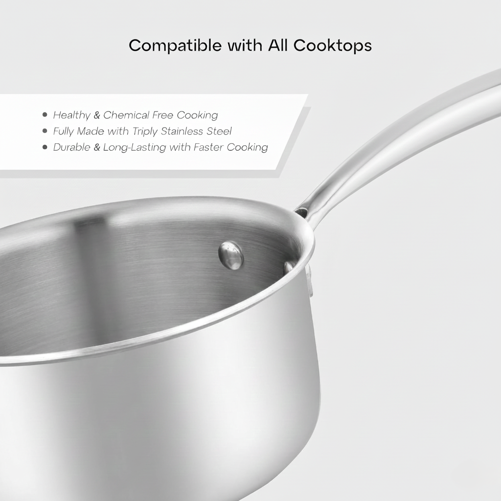 Home Lane Sauce Pan (Stainless Steel)