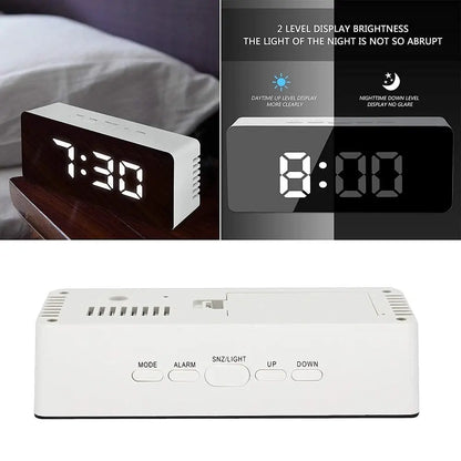 TINUMS Mirror Alarm Clock (White)