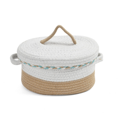 Raise Braided Basket Brown & White