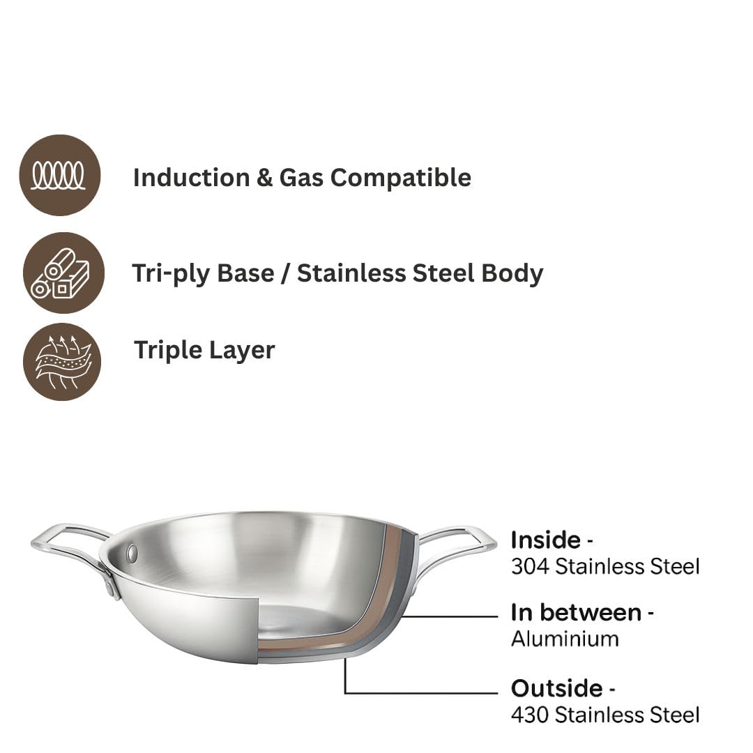 Home Lane Kadhai (Stainless Steel)