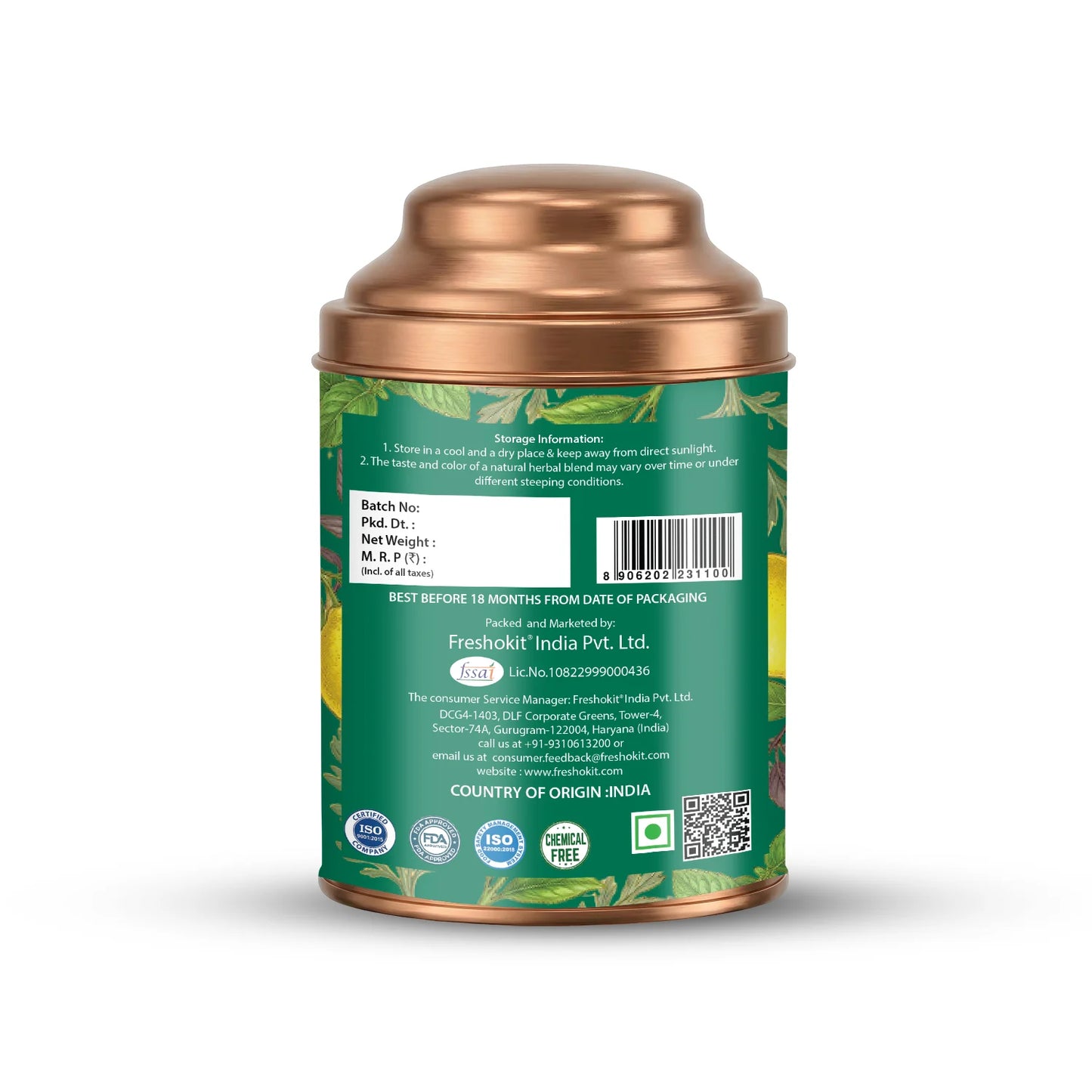 AAURASH Tulsi Lemon Mint Green Tea