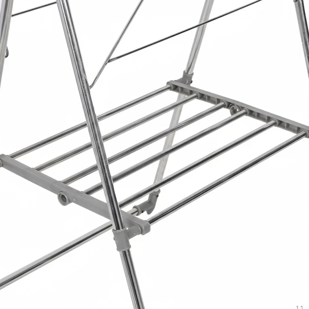 Home Lane Foldable Stainless Steel Cloth Dryer Stand (Grey)