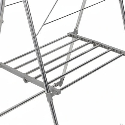 Home Lane Foldable Stainless Steel Cloth Dryer Stand (Grey)