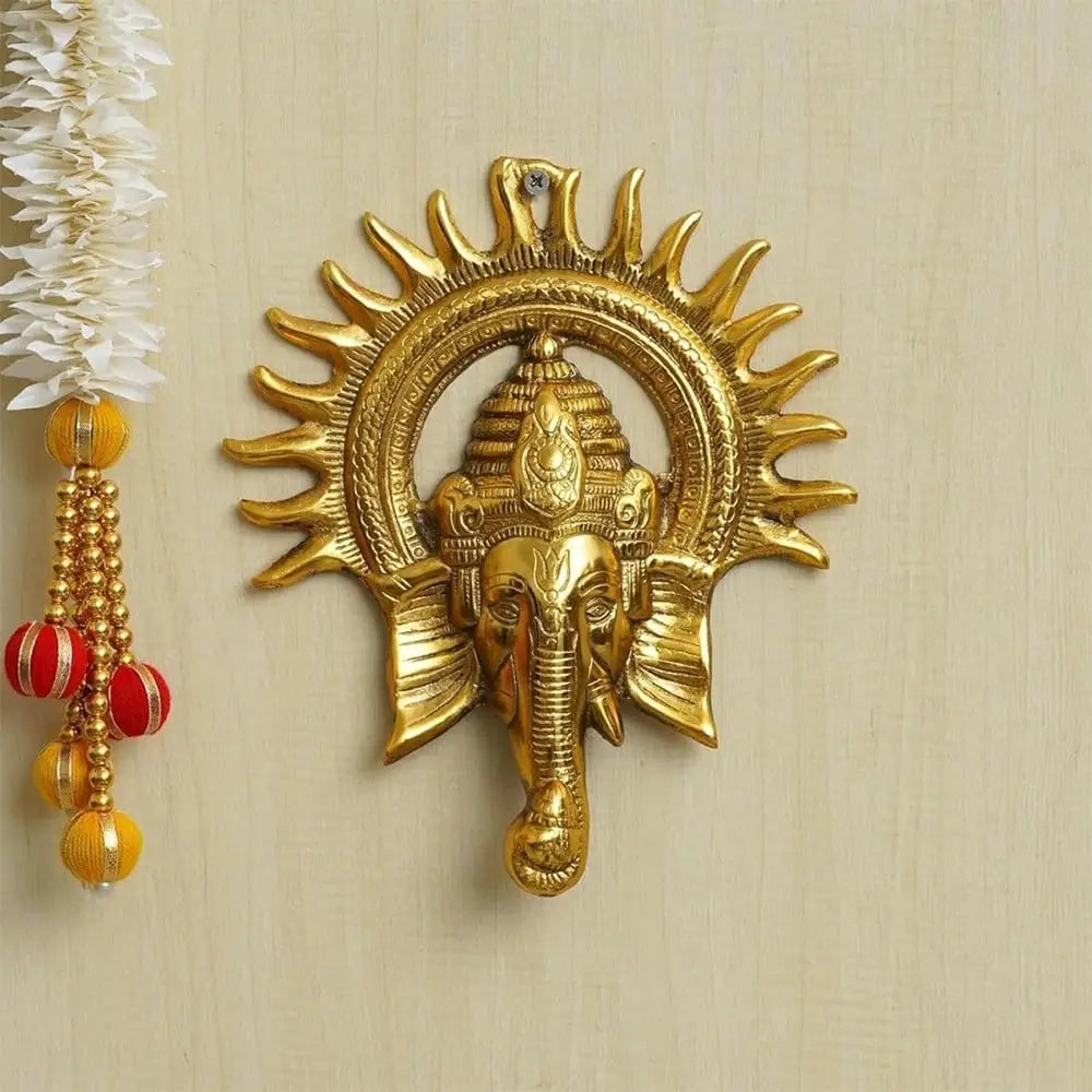 Surya Ganesh Wall Hanging (Golden)