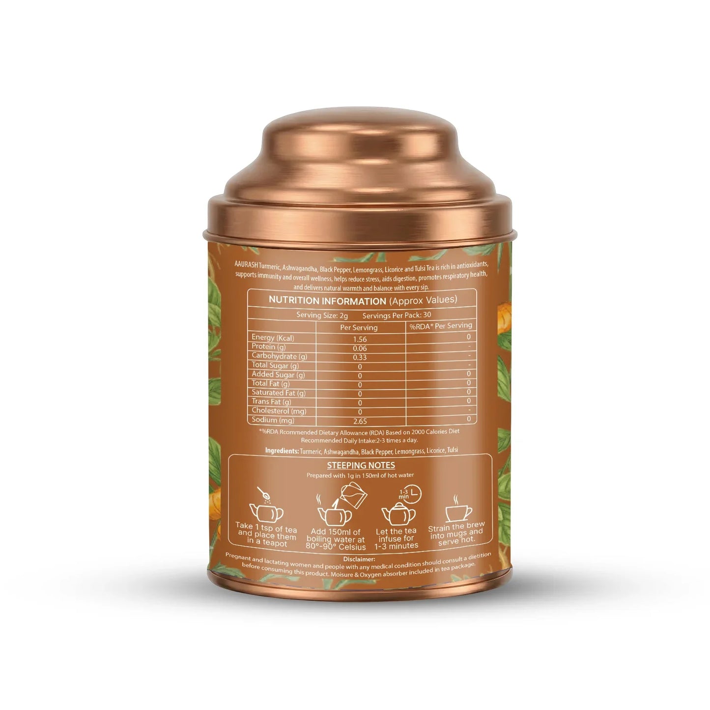 AAURASH Tulsi Ashwagandha Turmeric Herbal Tea