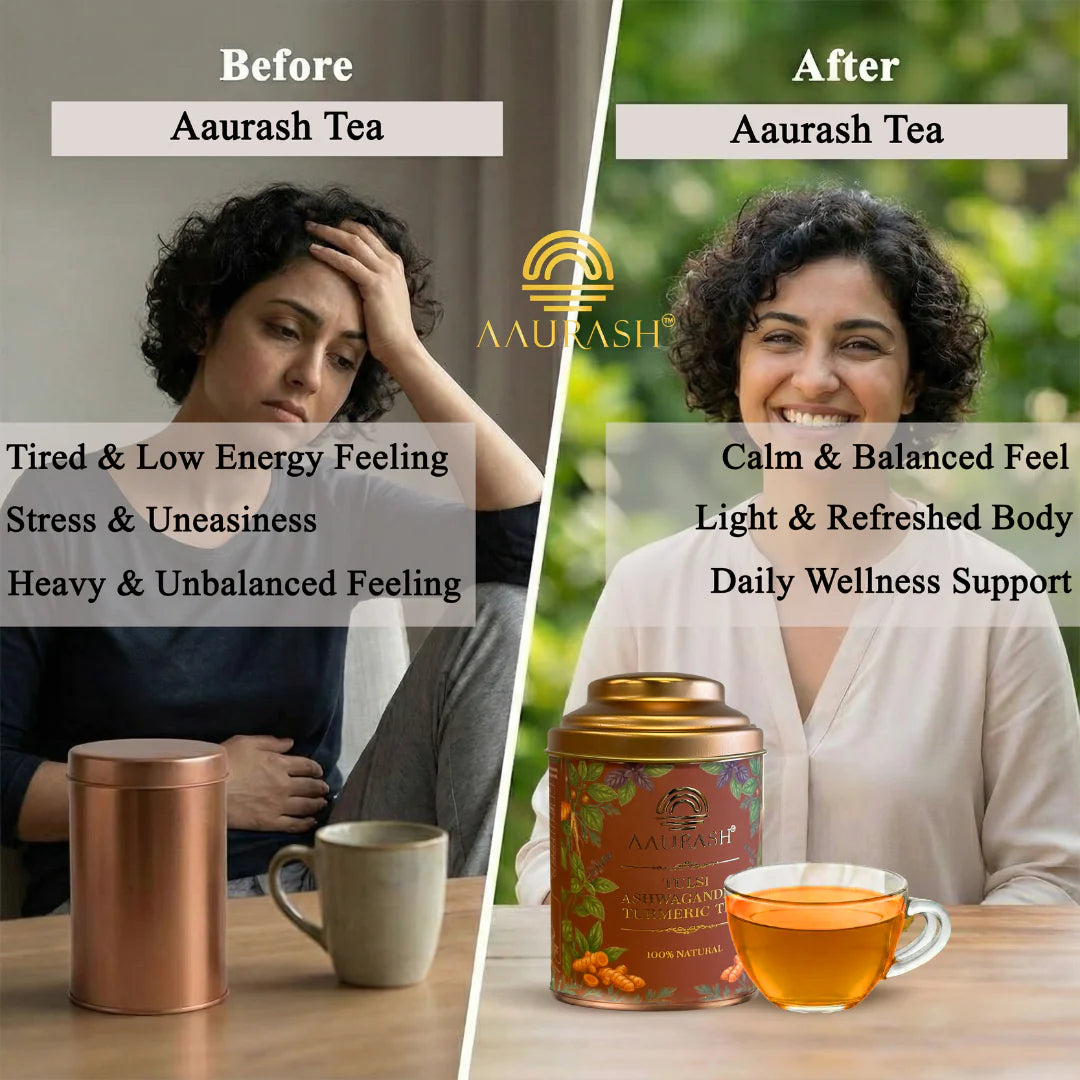 AAURASH Tulsi Ashwagandha Turmeric Herbal Tea