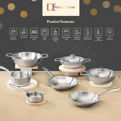 Home Lane Sauce Pan (Stainless Steel)