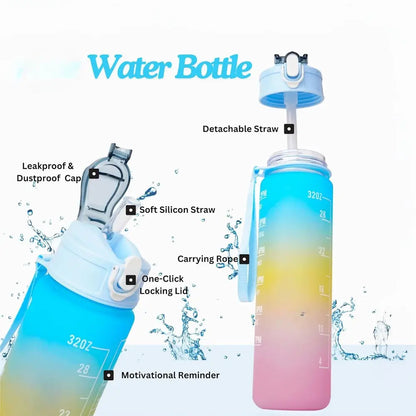 HOME LANE Motivational Sipper Water Bottle