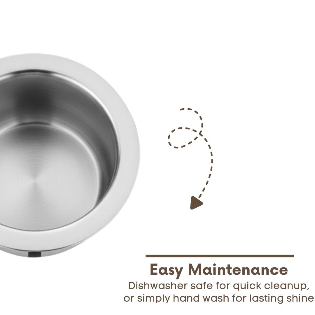 Home Lane Triply Flat Bottom Cooking Tope (Stainless Steel)