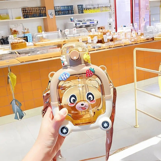 VARKAUS Teddy Bear Water Bottle with Straw