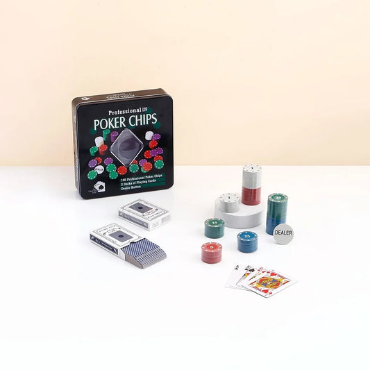 Professional Poker Set with Cards