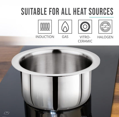 Home Lane Triply Flat Bottom Cooking Tope (Stainless Steel)