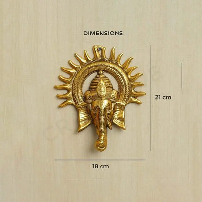 Surya Ganesh Wall Hanging (Golden)