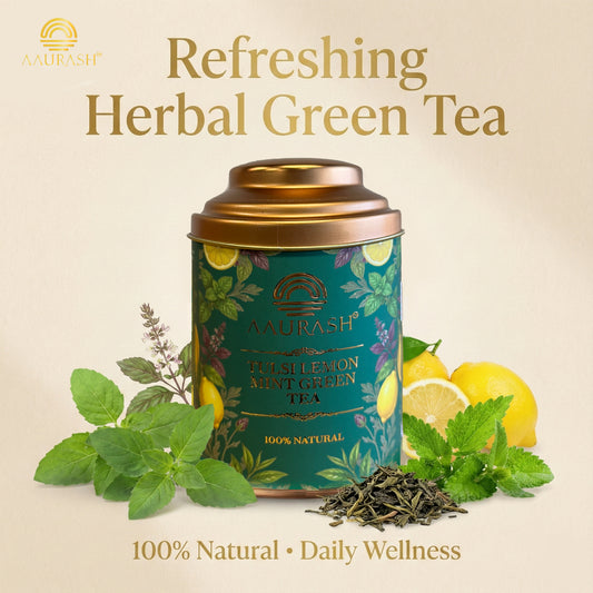 AAURASH Tulsi Lemon Mint Green Tea