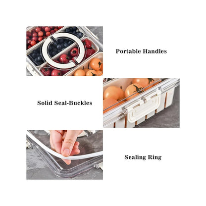 Tinums Plastic 4-Compartment Fridge Tray Organizer