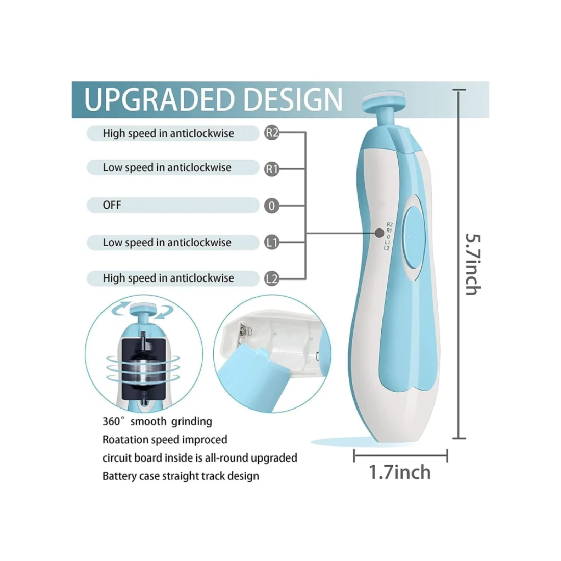 Tinums Baby Nail Clipper Set (Blue, 6+ months)