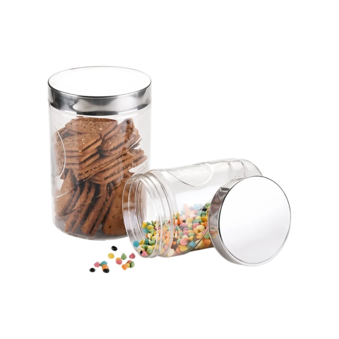 Home Lane Plastic Container Jar (Set 0f 2)
