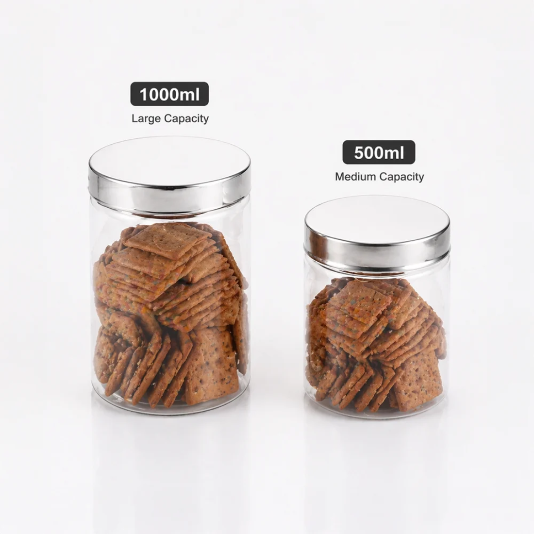 Home Lane Plastic Container Jar (Set 0f 2)