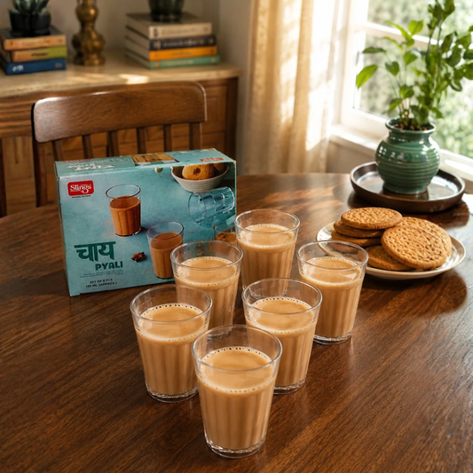 Slings Transparent Plastic Chai Pyali (Set of 6)
