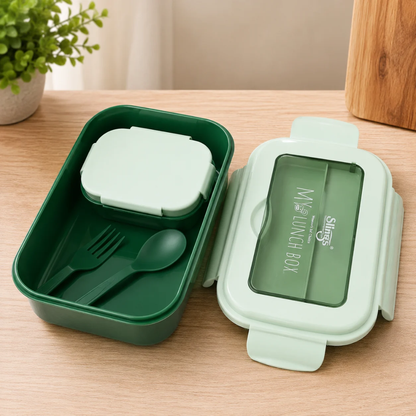 Slings My Lunch Box 700ml + 200ml Airtight Lunch Box with Fork & Spoon