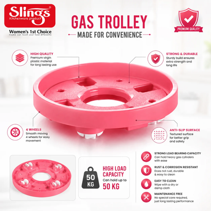 Slings Premium Gas Trolley for LPG Cylinder