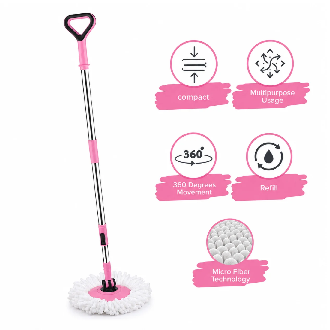 Slings Spin Mop & Bucket Set with 2 Microfiber Refills