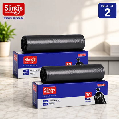 Slings Medium Garbage Bags 48 x 54 cm (Pack of 2 Boxes)