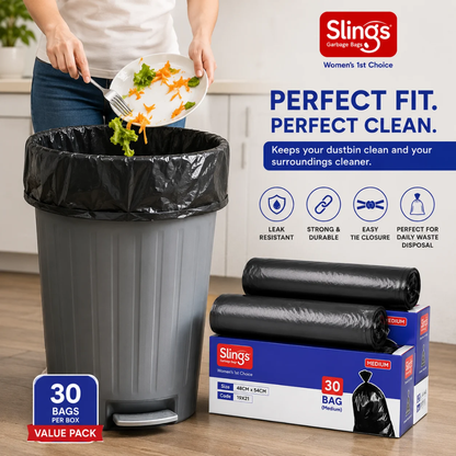 Slings Medium Garbage Bags 48 x 54 cm (Pack of 2 Boxes)