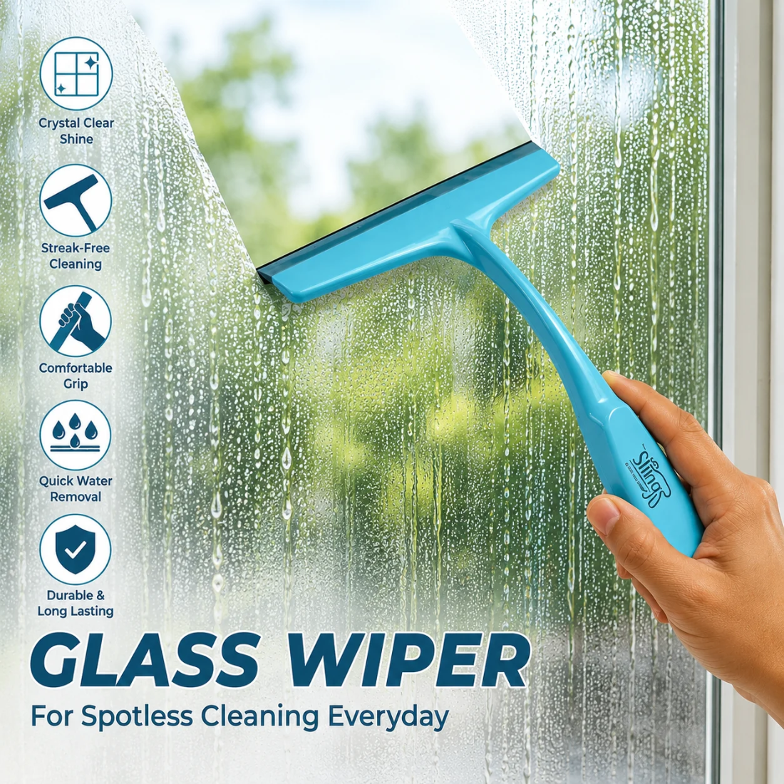 Slings Glass Wiper with Silicone Blade